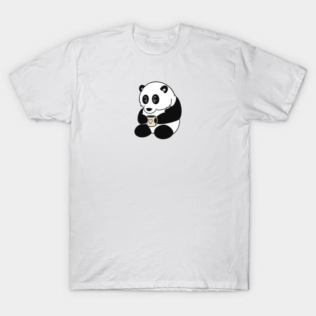 Panda’s morning coffee T-Shirt by RobKingIllustration